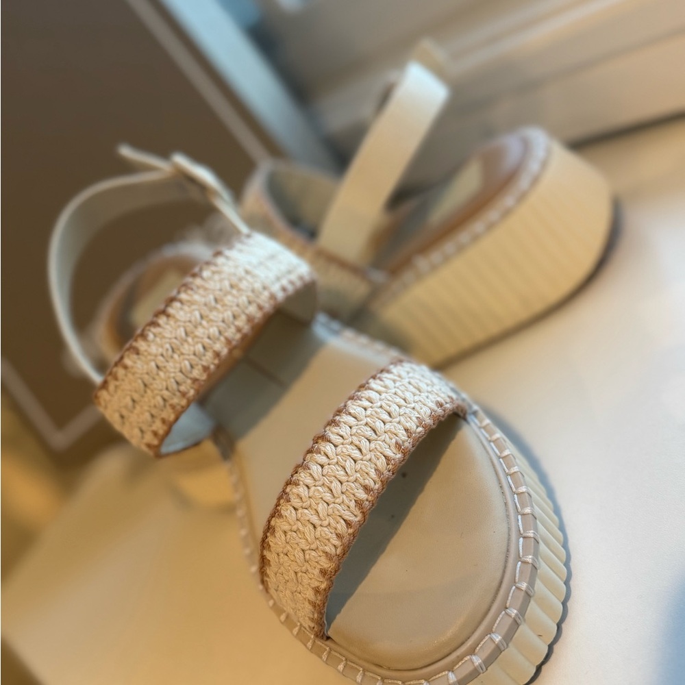 Dolce Vita Neutral Cream Braided-Strap Platform Sandals - Picture 2 of 6